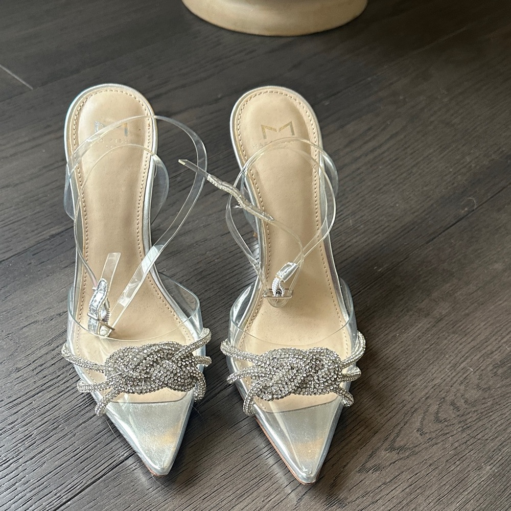 Marc Fisher Silver Embellished Heels